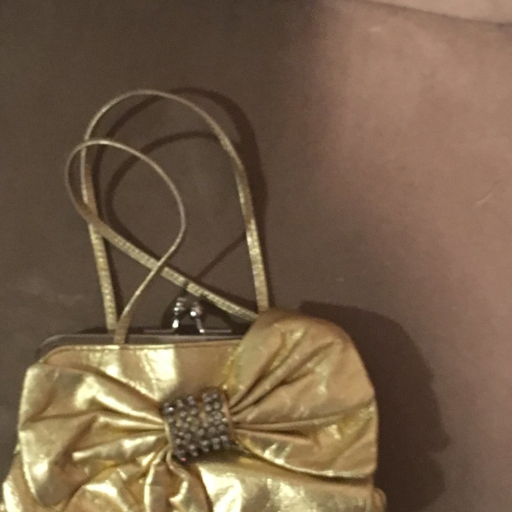 Gold Leather Mini-Purse